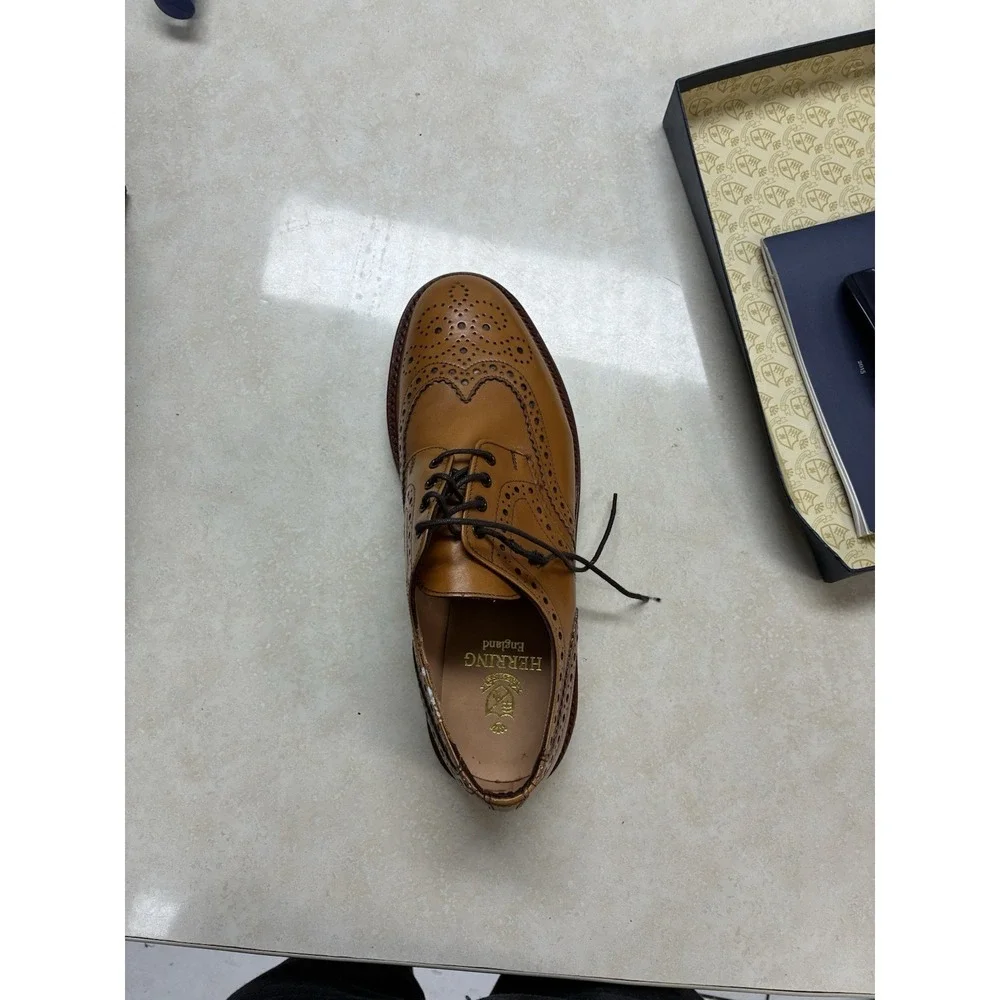 Herring Shoes Carlisle Acorn Calf Country Brogue ShoesMens UK 11 F MadeinEngland